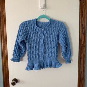Elegant Blue Cable Knit Cardigan